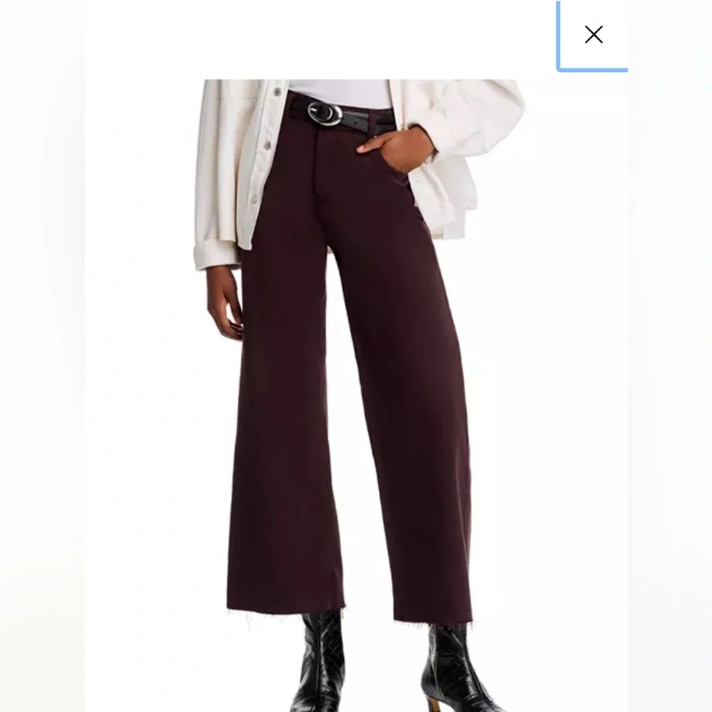 Ag Adriano Goldschmied Women's High-Rise Wide Leg Jeans in Burgundy. NWOT - Picture 4 of 4